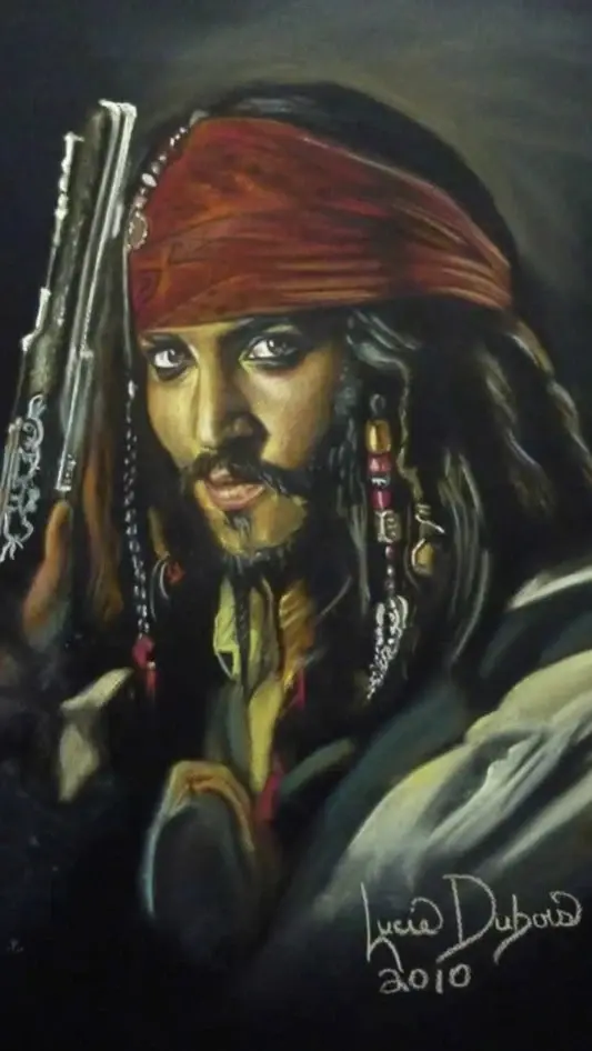 Œuvre originale sur toile, portrait de pirate